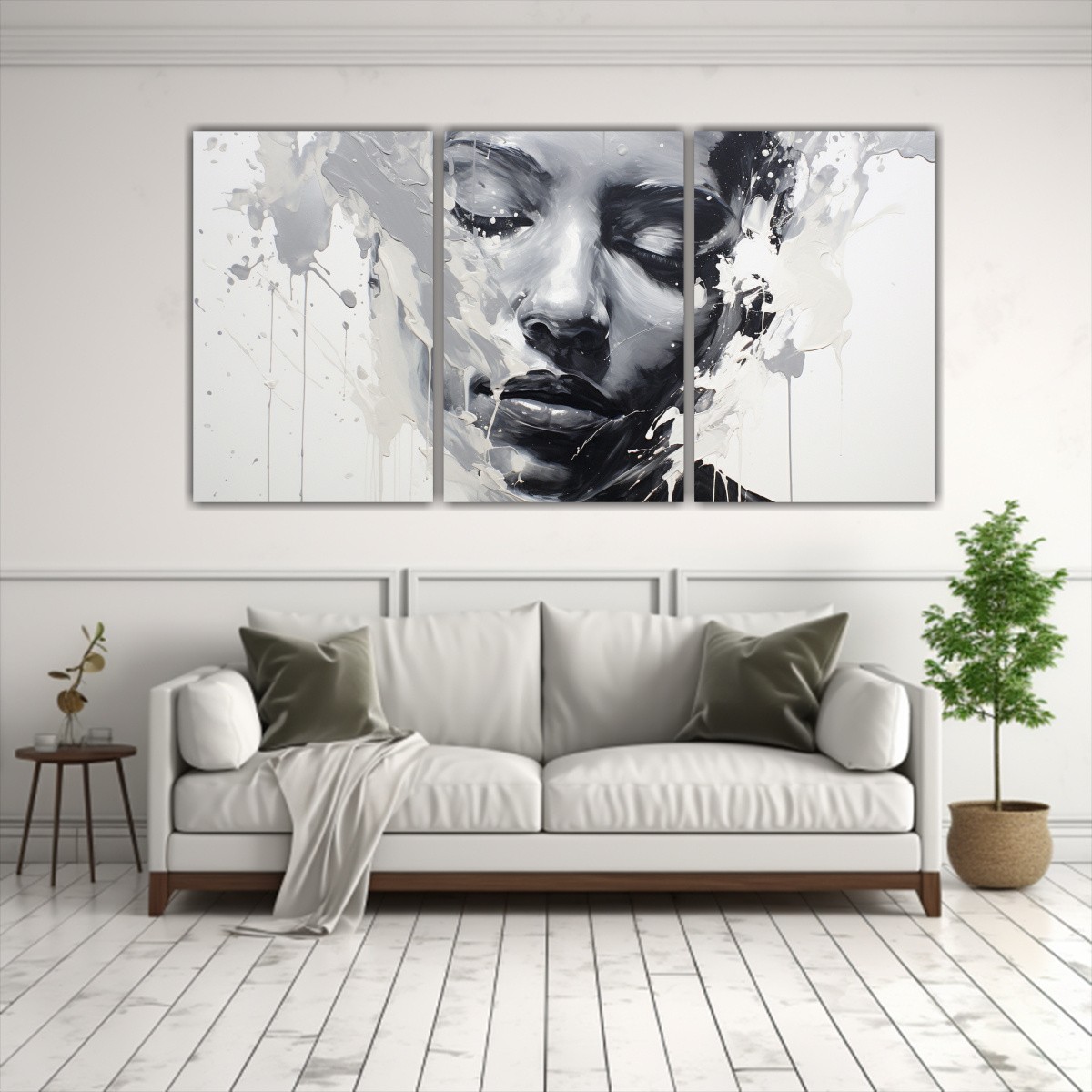 pinturas-decorativas-de-contornos-faciales-y-salpicaduras-en-plata-y-blanco-para-hermoso-living-1-1