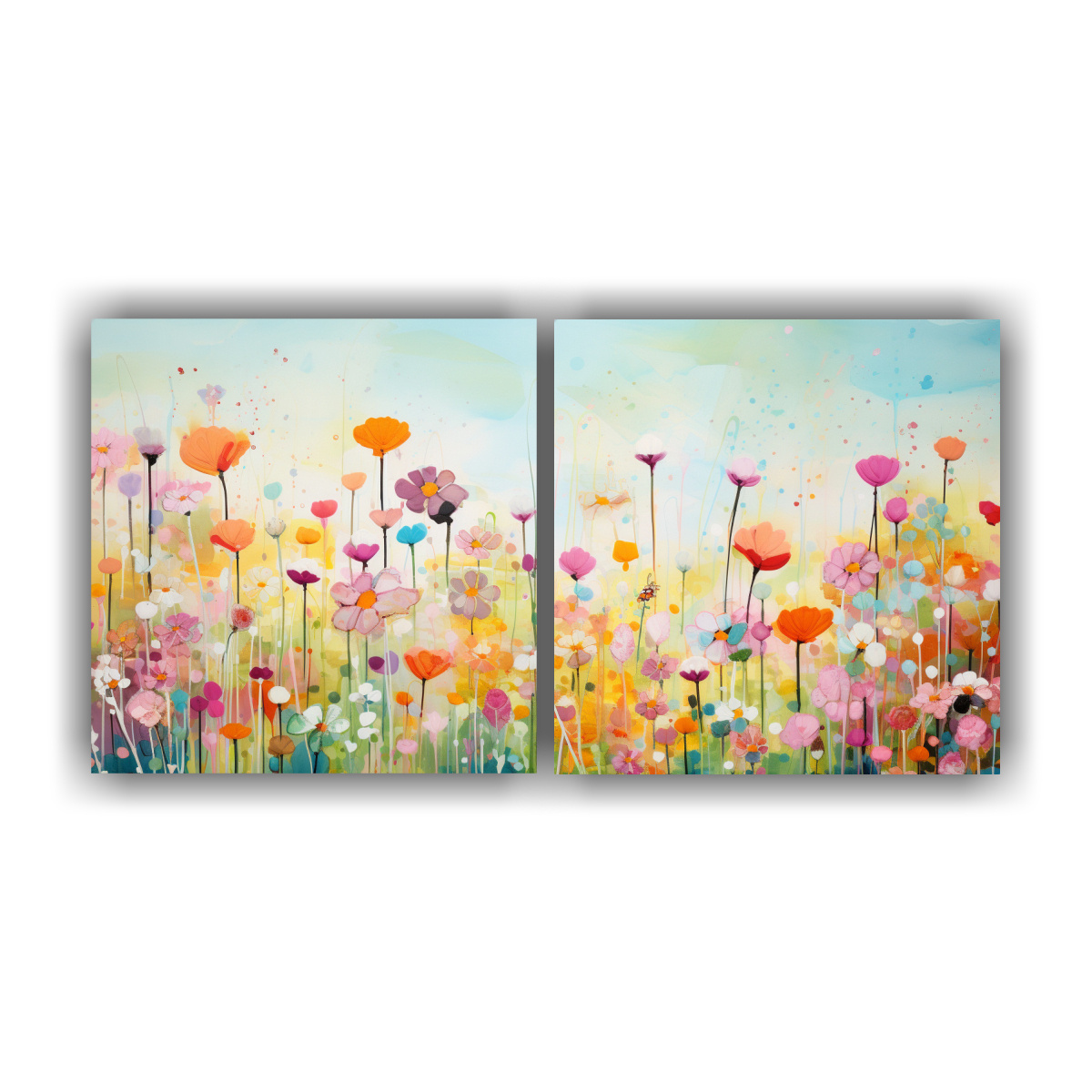 pinturas-decorativas-de-dos-lienzos-de-tela-conceptual-de-modernidad-en-prados-primaverales-exuberantes-