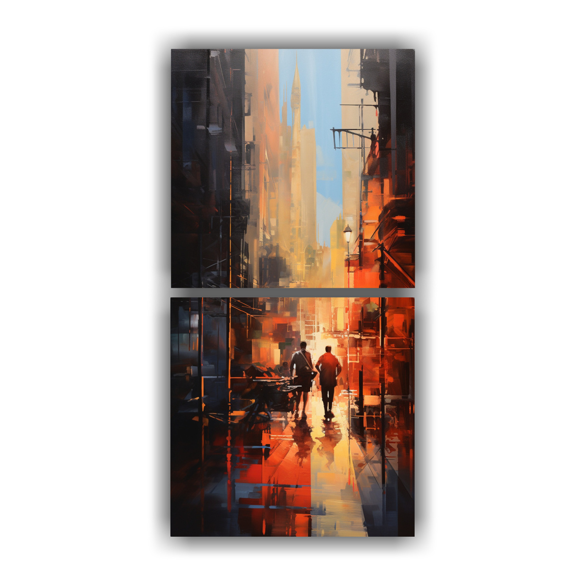 pinturas-decorativas-de-dos-lienzos-de-tela-danza-abstracta-de-luz-y-sombra-en-un-bullicio