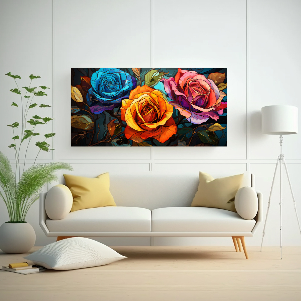pinturas-decorativas-de-flores-pop-art-rosas-hibridas-tee-adorno-1