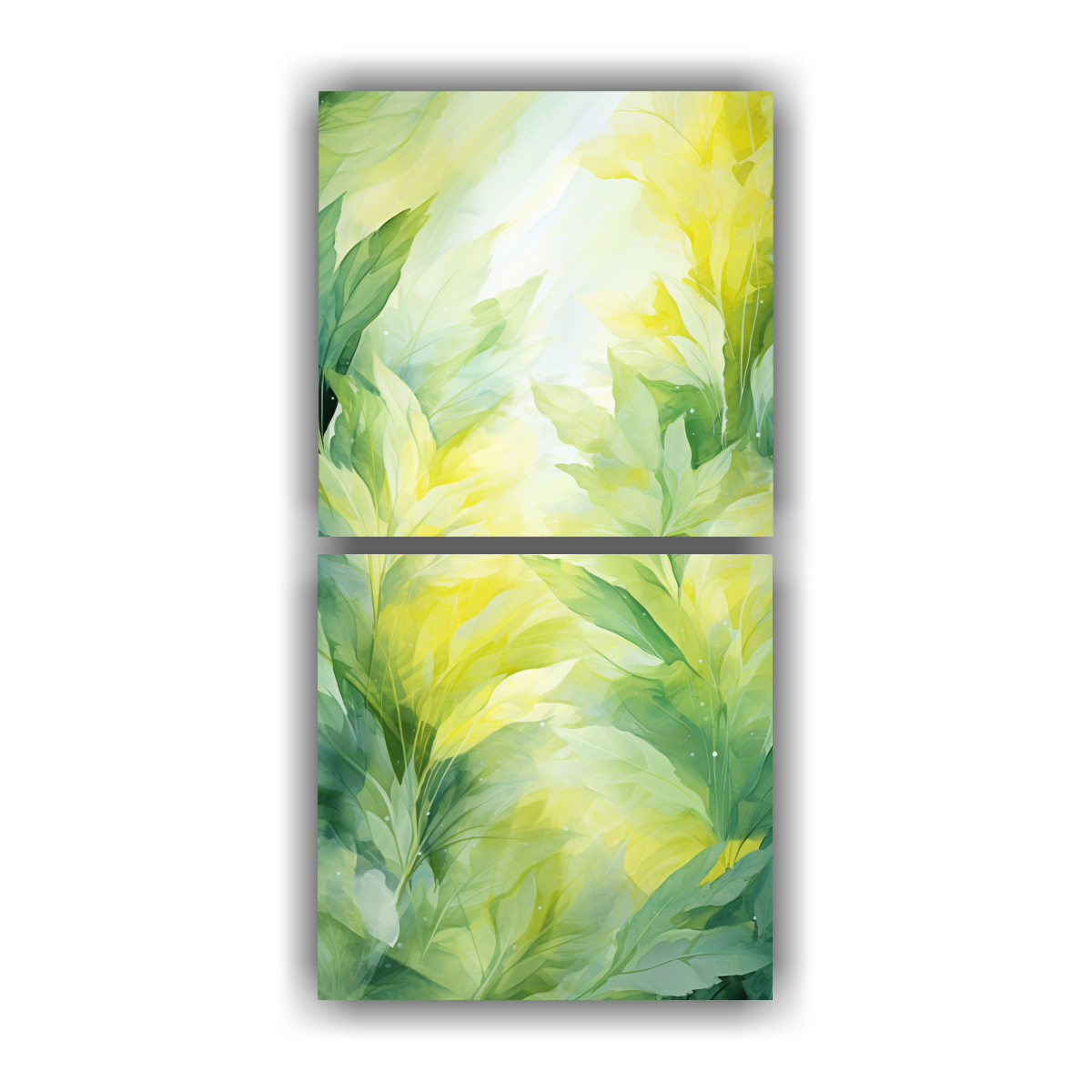 pinturas-decorativas-de-hojas-en-acuarela-abstractas-y-fant-sticas-en-verde-estilo-galer-a-