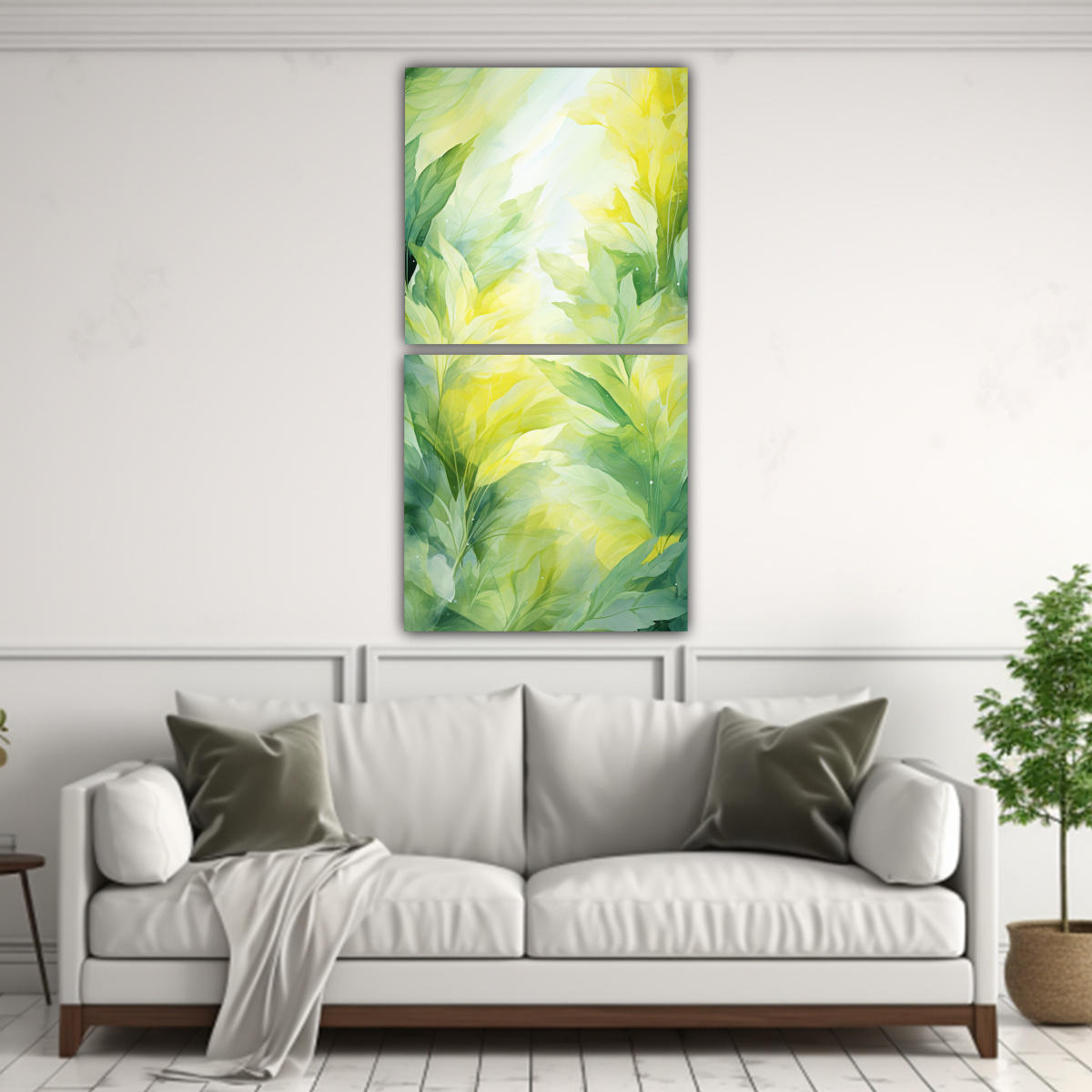 pinturas-decorativas-de-hojas-en-acuarela-abstractas-y-fant-sticas-en-verde-estilo-galer-a-1-1
