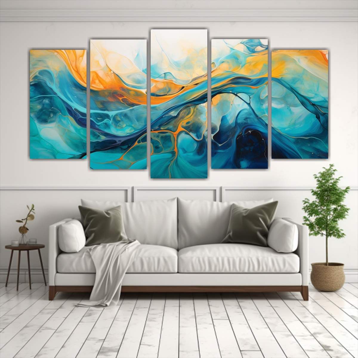 pinturas-decorativas-de-la-l-nea-refinada-de-cinco-artes-finas-el-ritmo-abstracto-de-un-r-o-fluyente-con-reflejos-1-1