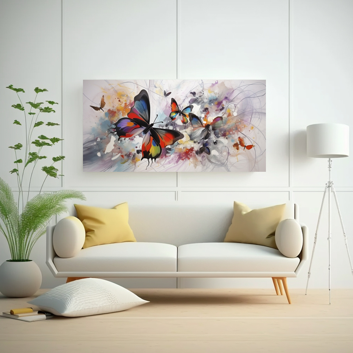 pinturas-decorativas-de-lienzo-con-mariposas-abstractas-estrelladas-en-canva-creativa-1