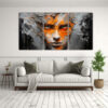 pinturas-decorativas-de-lienzo-moderno-con-detalles-faciales-intrincados-salpicaduras-plateadas-y-naranjas-1