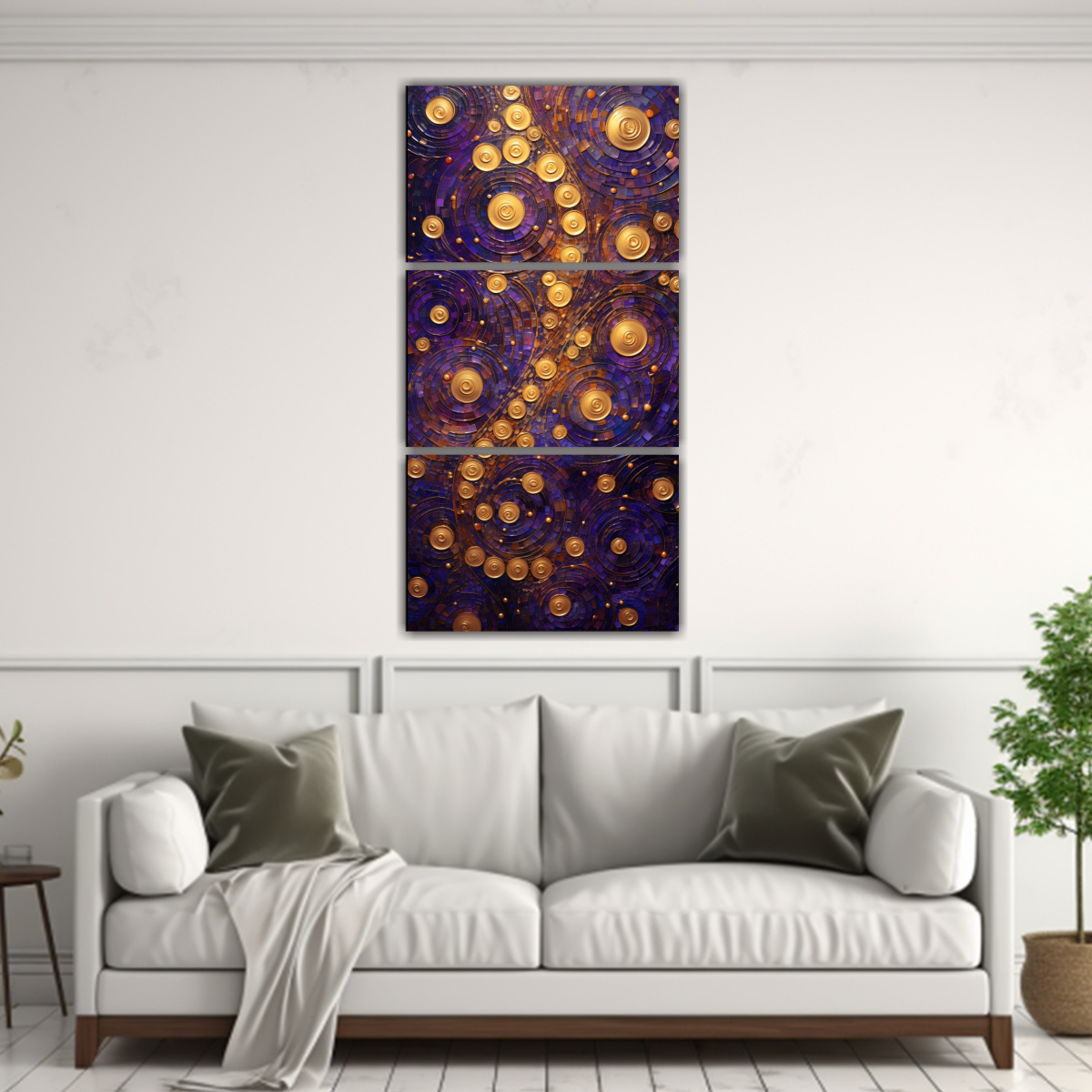 pinturas-decorativas-de-lienzo-tema-artesanal-con-espirales-y-remolinos-en-tonos-morados-profundos-y-dorados-1