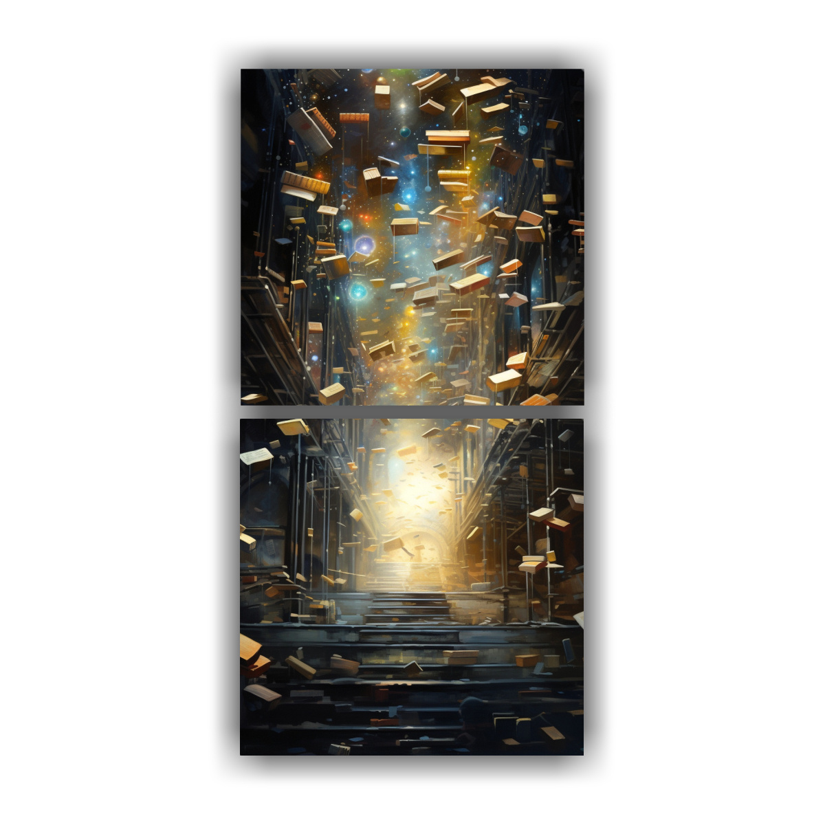 pinturas-decorativas-de-lienzos-modernos-de-alta-resoluci-n-con-una-representaci-n-abstracta-de-una-biblioteca-m-stica-con-flores