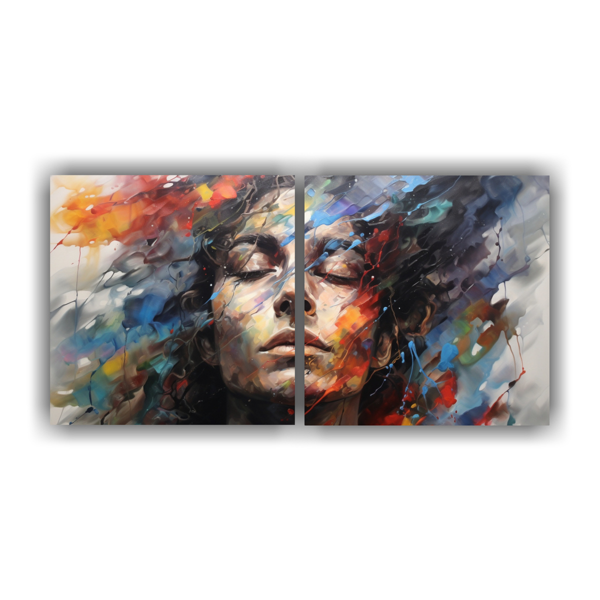 pinturas-decorativas-de-lujosos-contornos-faciales-y-salpicaduras-plateadas-y-arco-ris-para-decorar-lienzo-de-conjunto-2