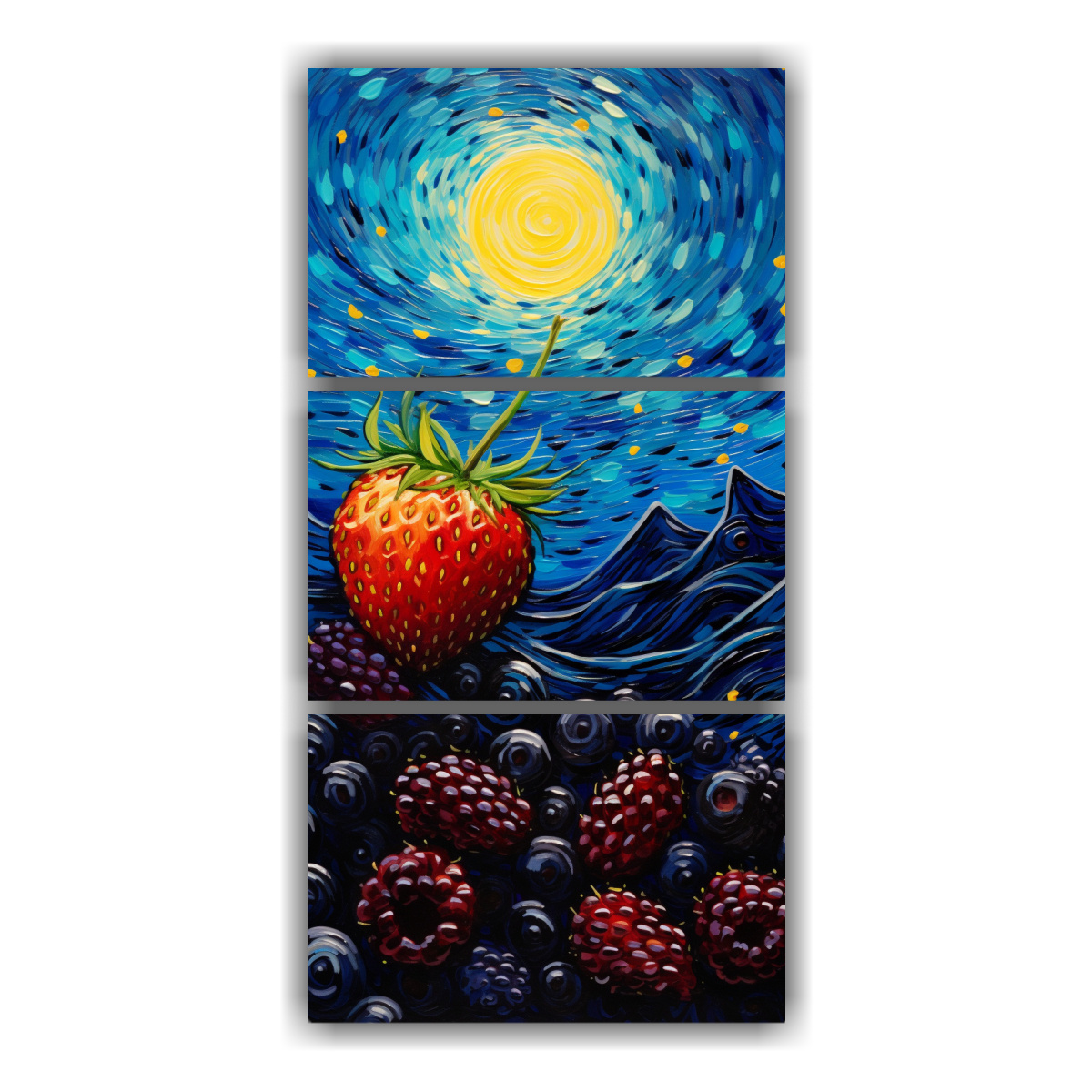 pinturas-decorativas-de-naturaleza-viva-inspiradas-en-la-fruta-de-mora-por-la-noche-estrellada-vince
