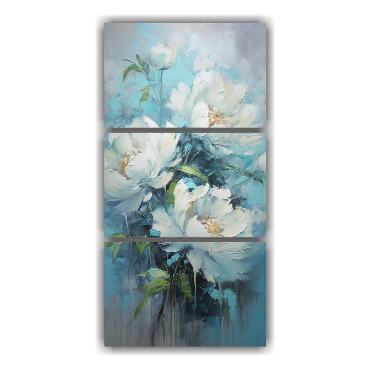 pinturas-decorativas-de-peonies-en-lienzo-vertical-con-equilibrio-visual-estilo-turquesa