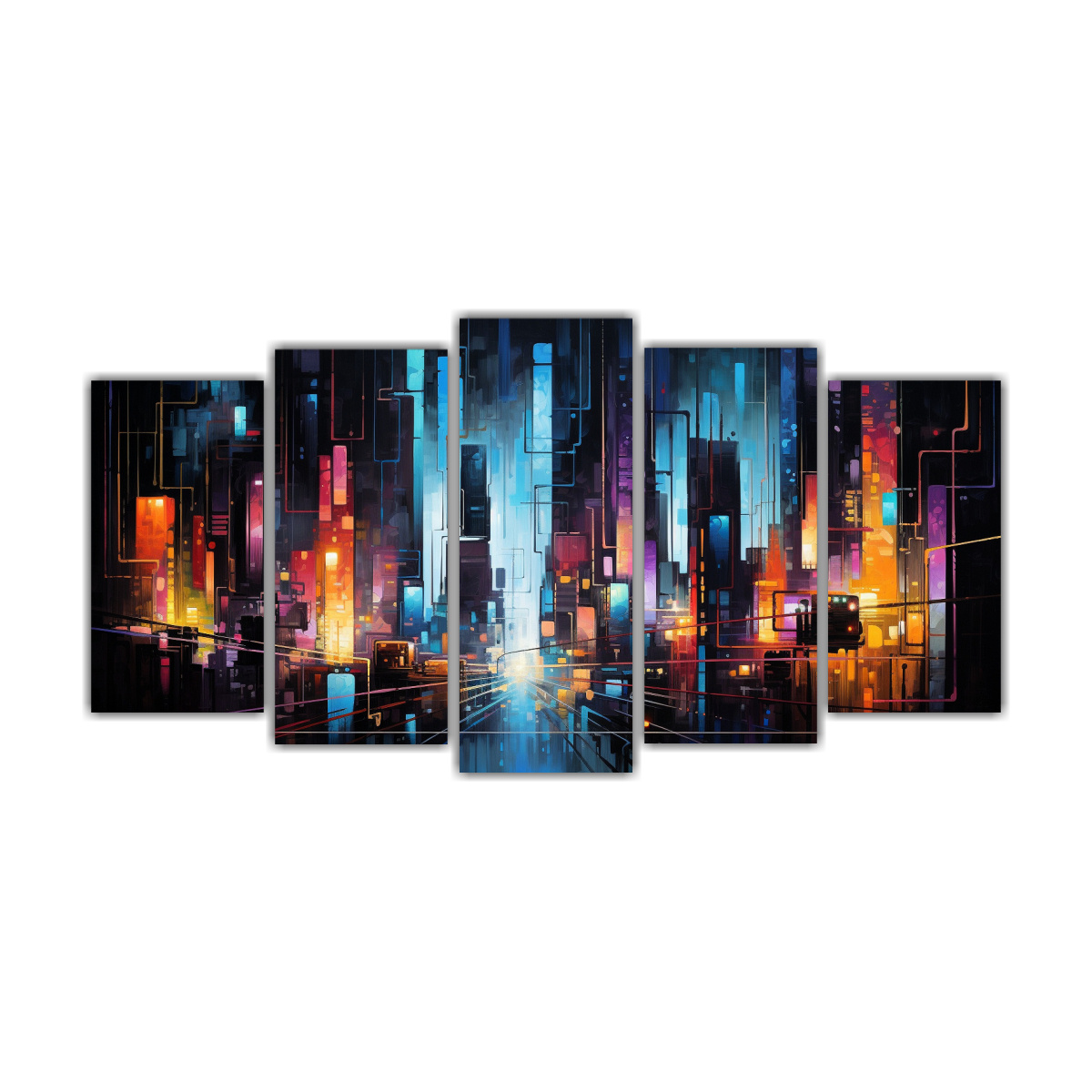 pinturas-decorativas-de-pol-ptico-colores-contraste-ciudad-nocturna-en-vibrante-representaci-n-abstracta