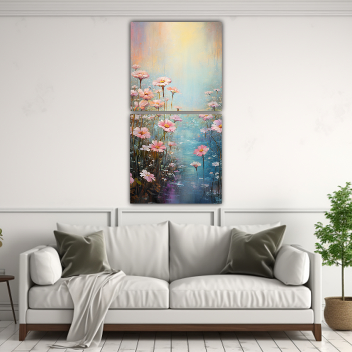 pinturas-decorativas-de-set-2-telas-en-bastidor-con-el-innovador-concepto-abstracto-de-un-tranquilo-jard-n-al-amanecer-1