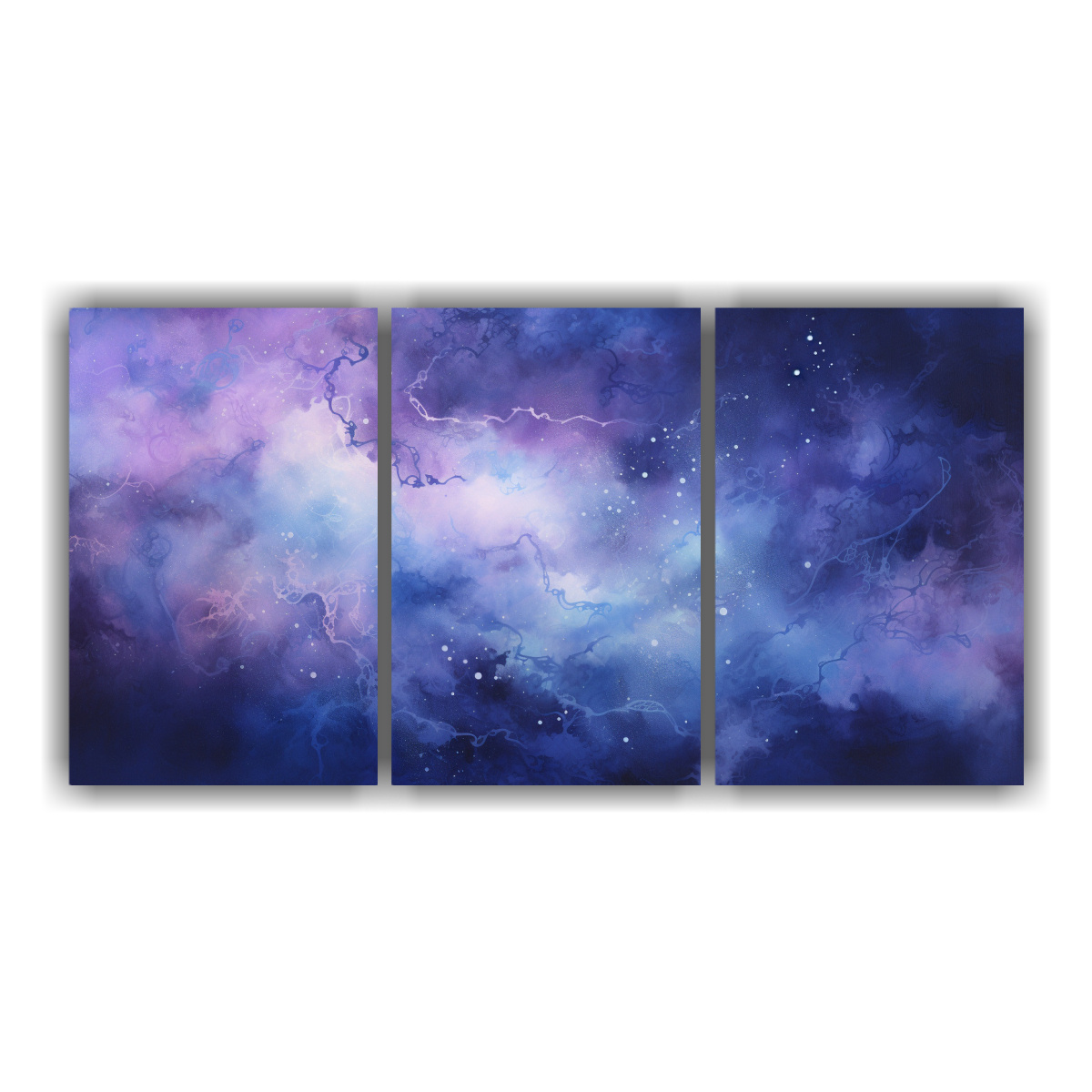 pinturas-decorativas-de-tela-con-impactante-representaci-n-abstracta-de-un-cielo-estrellado-en-tonos-profundos-