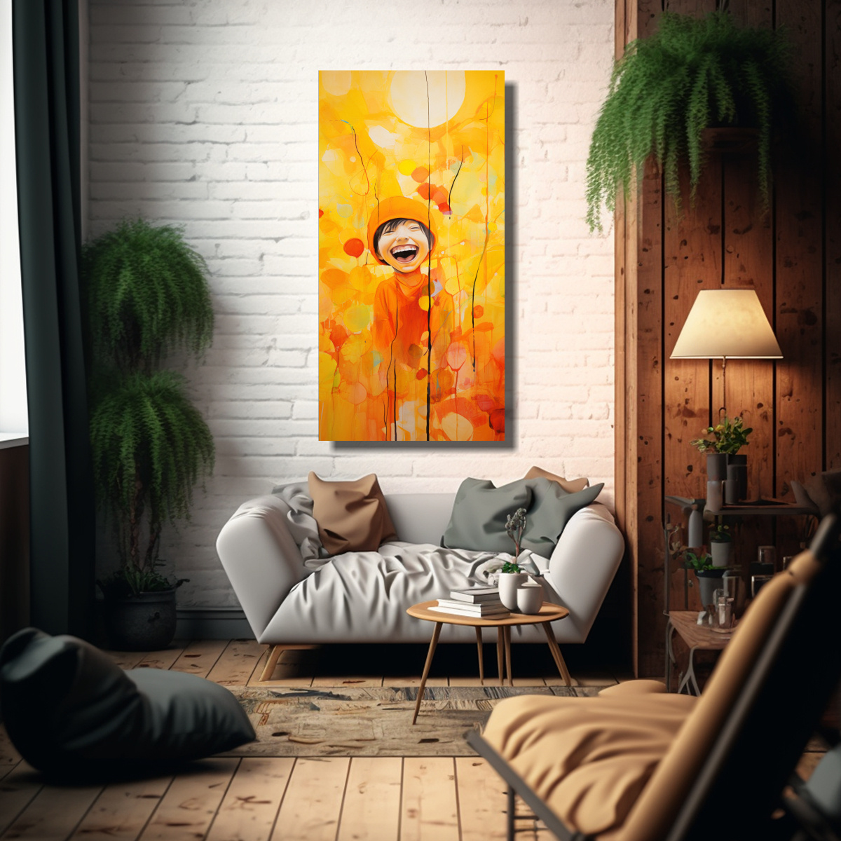 pinturas-decorativas-de-una-representaci-n-caprichosa-de-la-risa-de-un-ni-o-en-l-neas-finas-de-belleza-1