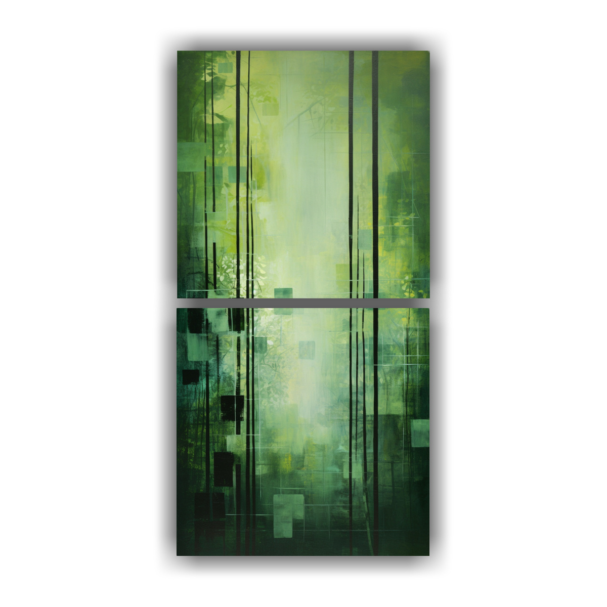 pinturas-decorativas-dos-composiciones-vanguardia-adorno-ecos-de-un-bosque-en-verde-abstracto