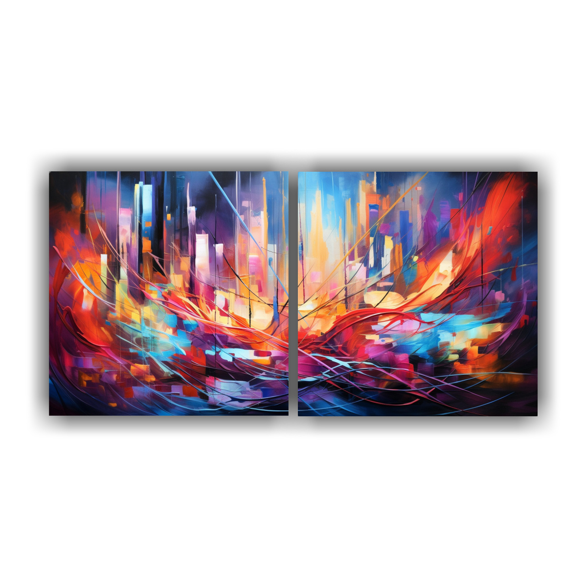 pinturas-decorativas-dos-lienzos-cuadro-adorno-danza-abstracta-en-rgica-de-luces-urbanas-de-noche