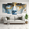 pinturas-decorativas-espectaculares-con-contornos-faciales-y-salpicaduras-en-oro-y-azul-en-un-juego-de-5-telas-1-1