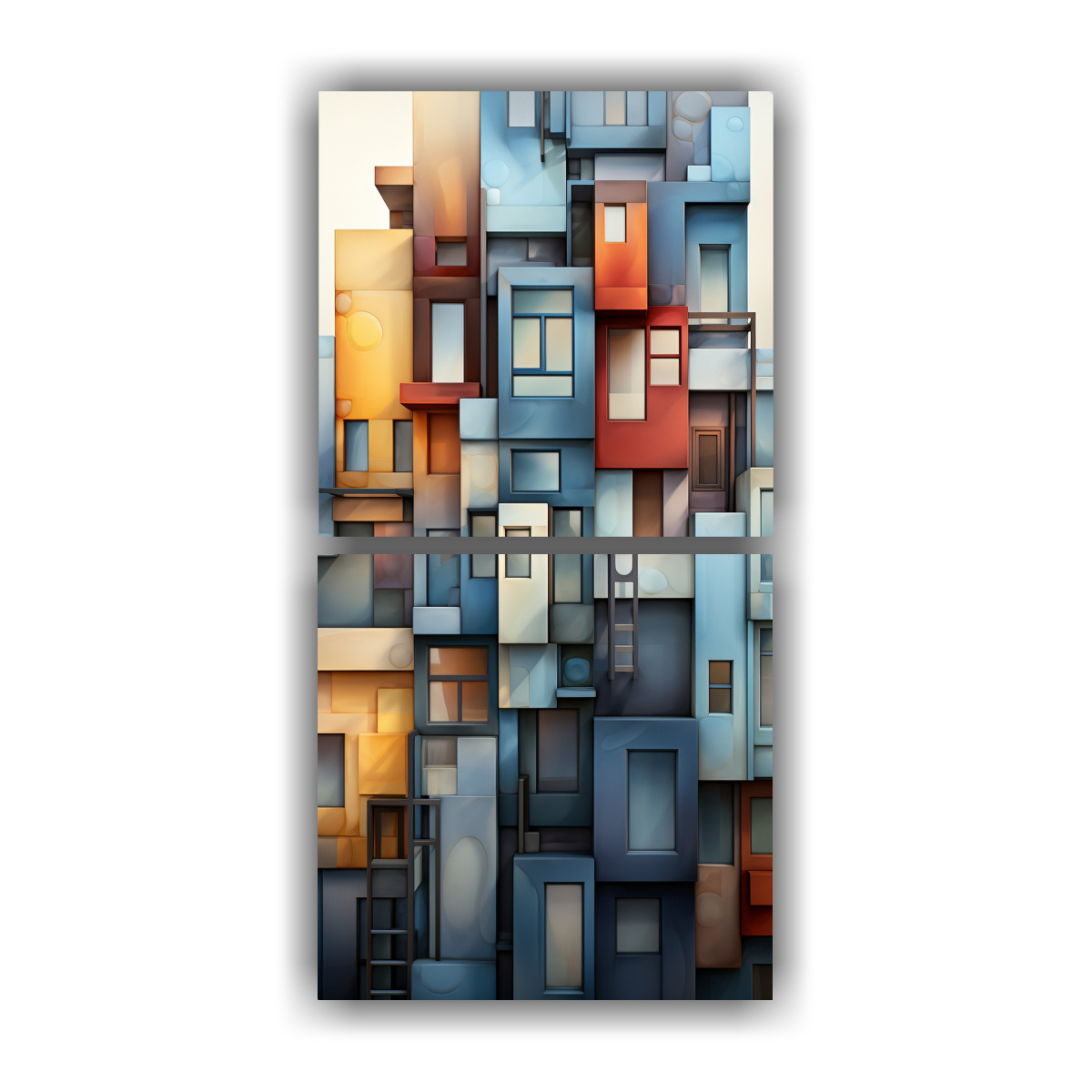 pinturas-decorativas-estilo-mosaico-moderno-de-la-empresa-de-construcci-n-dos-telas-en-bastidor-creativa-estilo