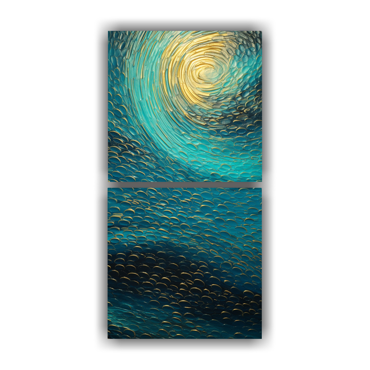 pinturas-decorativas-estilo-puntillismo-luminoso-set-de-2-composiciones-modernas