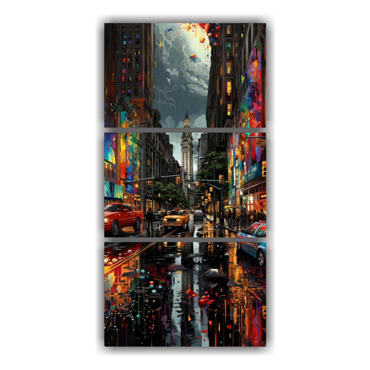 pinturas-decorativas-estilo-wassily-kandinsky-tres-artes-moderno-nyc-perspectiva-matutina