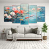 pinturas-decorativas-exclusivas-lirios-de-agua-y-dos-peces-nadando-1-1