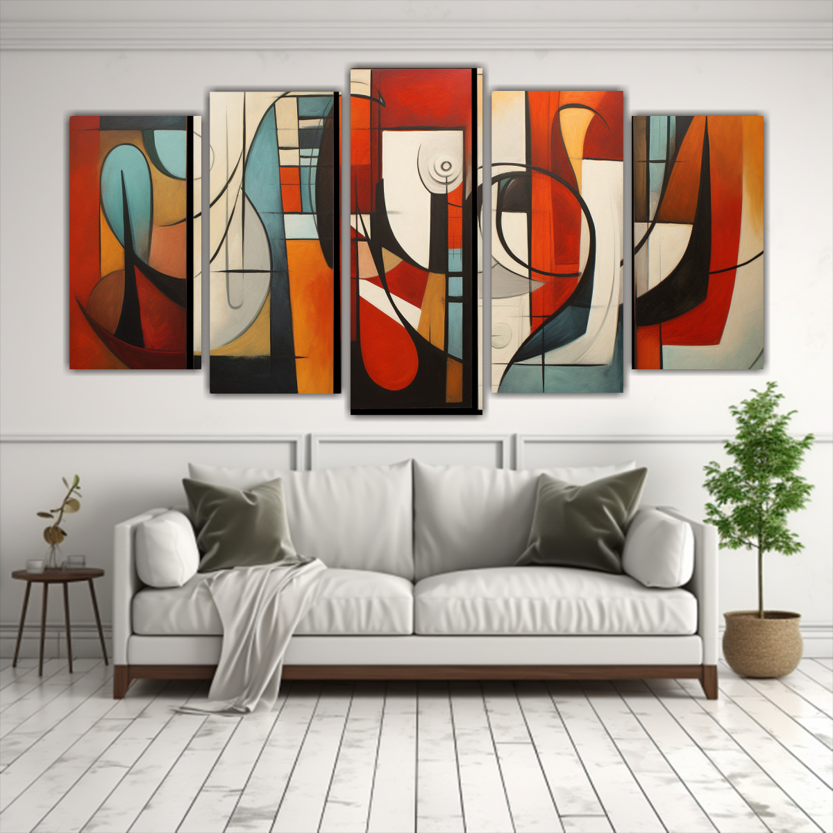 pinturas-decorativas-inspiradas-en-el-cubismo-con-formas-abstractas-cinco-lienzos-de-tela-1