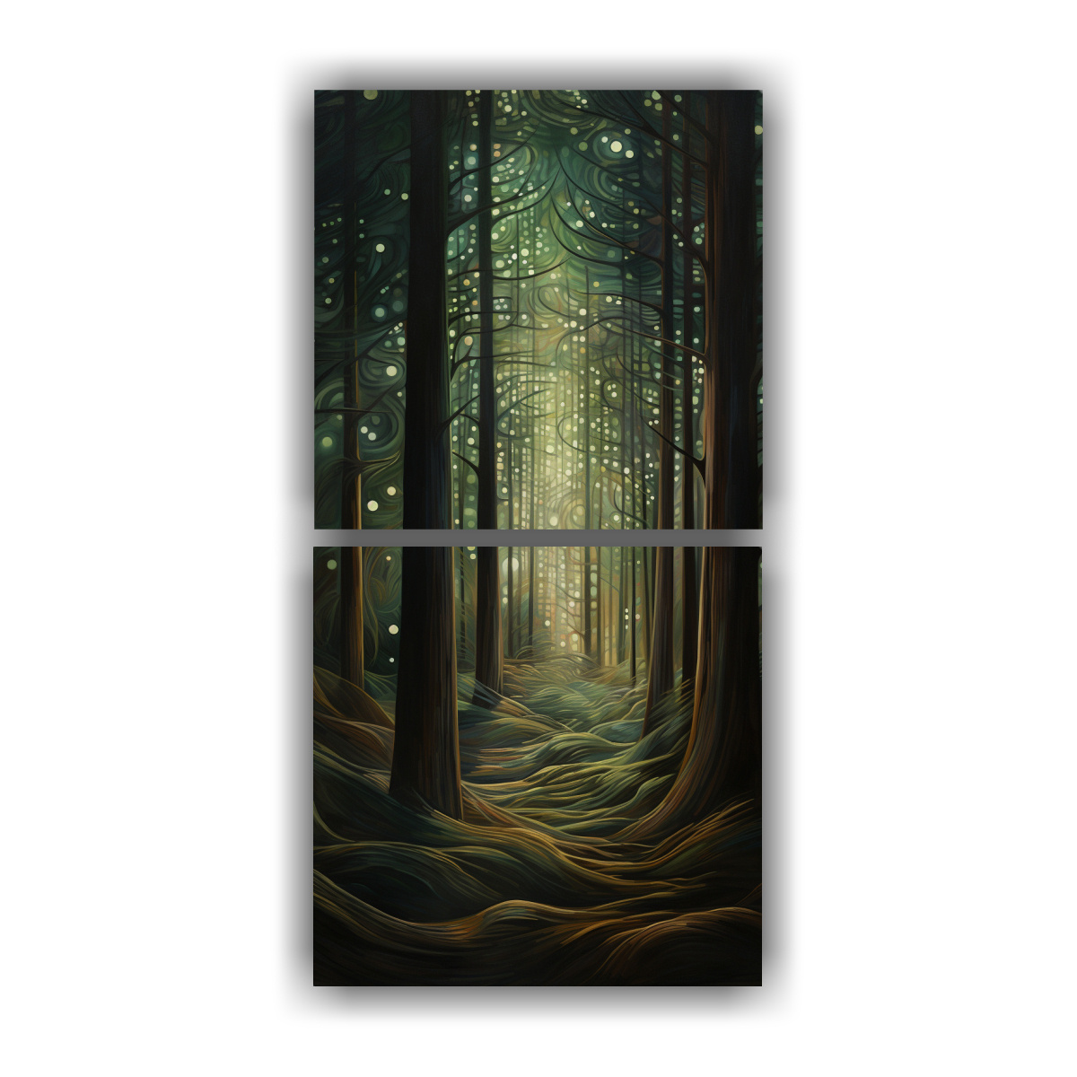 pinturas-decorativas-inspiradas-en-patrones-abstractos-en-movimiento-diptico-calidos-equilibrio