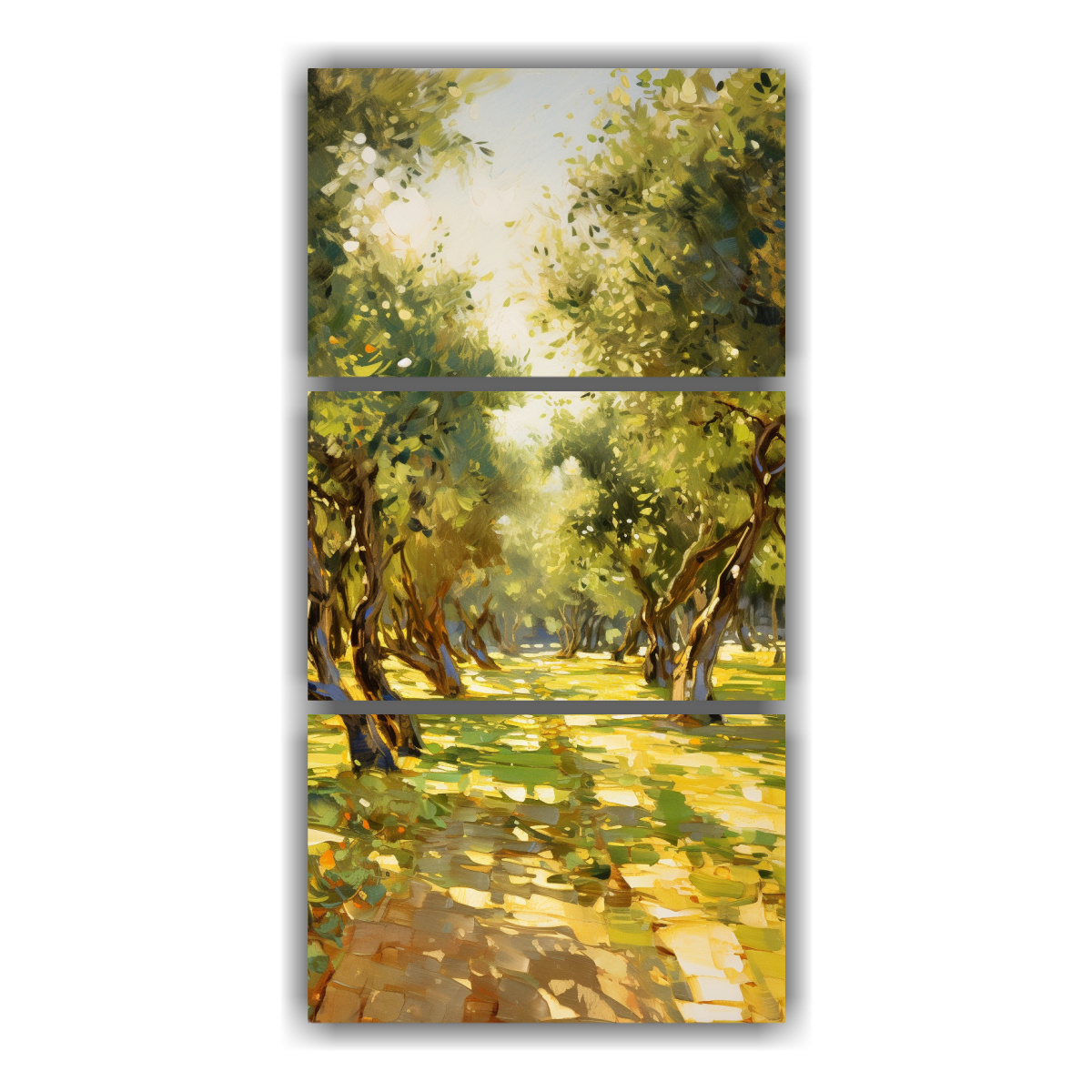 pinturas-decorativas-juego-de-3-lienzos-tela-sublimada-textura-de-sol-filtr-ndose-entre-olivos-