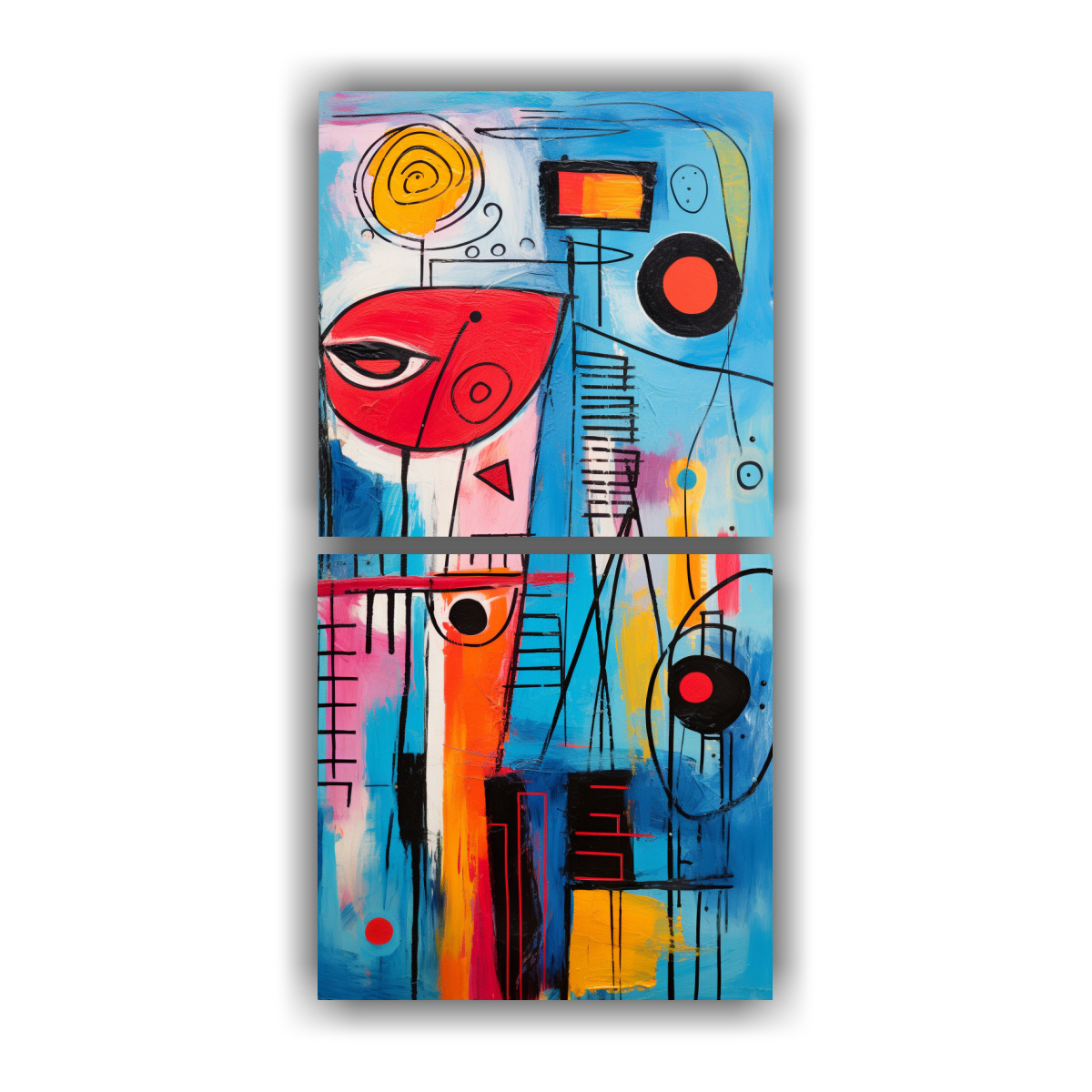 pinturas-decorativas-modernas-de-composici-n-abstracta-inspiradas-en-el-art-brut-con-ra-ces-alegres