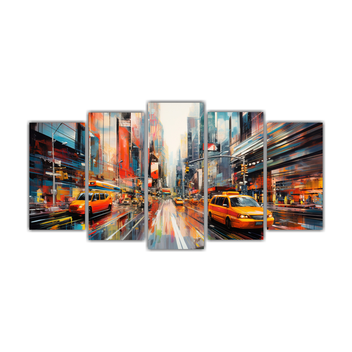 pinturas-decorativas-modernas-y-elegantes-con-el-ritmo-abstracto-de-una-ciudad-bulliciosa-en-horas-punta