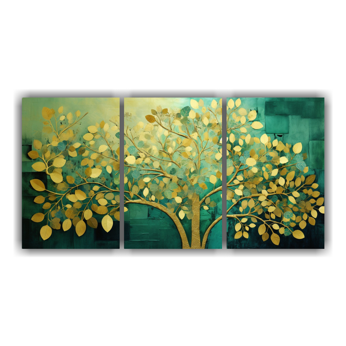pinturas-decorativas-rbol-en-verde-y-amarillo-con-impacto-visual
