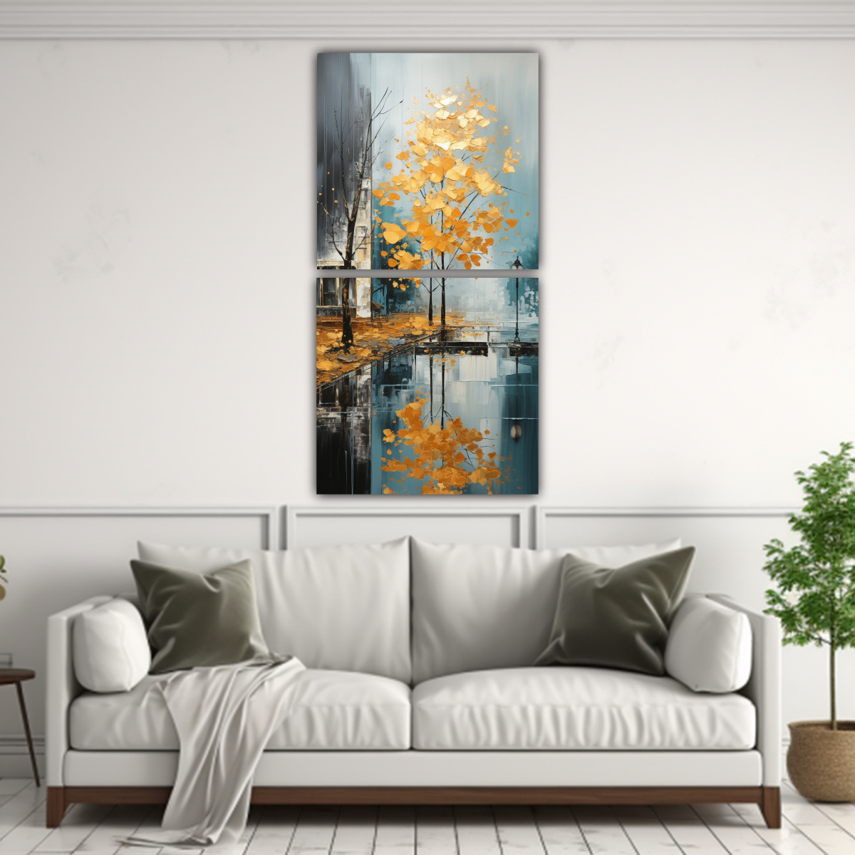 pinturas-decorativas-set-2-artes-hermoso-llamativo-de-rboles-en-plateado-y-dorado-1
