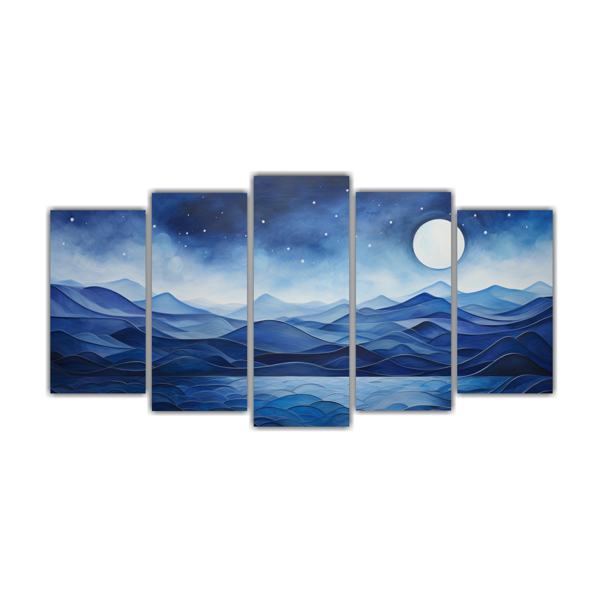 pinturas-decorativas-set-5-cuadros-abstractos-de-la-serenidad-de-la-luna-