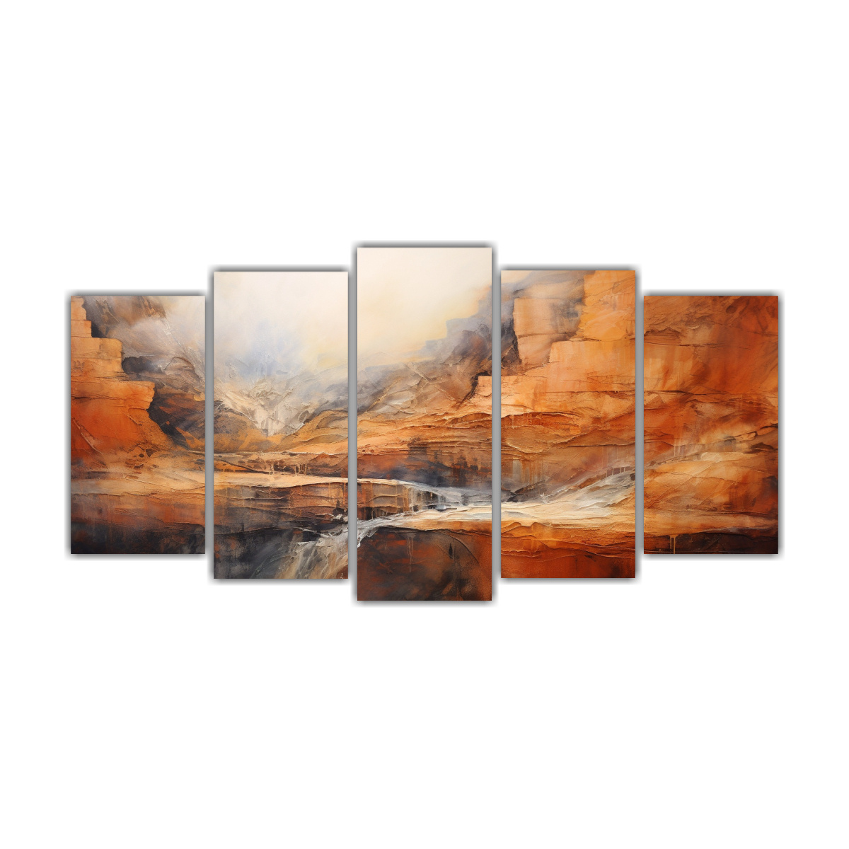 pinturas-decorativas-set-5-cuadros-espectacular-vida-en-tonos-terrosos-y-texturas-speras