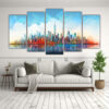 pinturas-decorativas-set-5-lienzos-conceptuales-un-horizonte-urbano-de-formas-geom-tricas-1