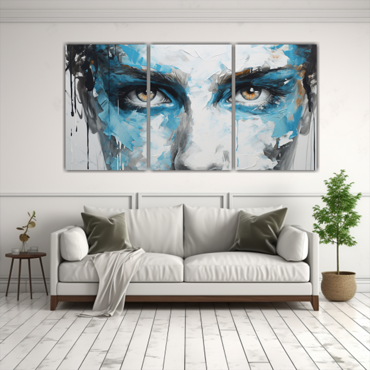 pinturas-decorativas-tela-sublimada-de-tres-artes-contornos-faciales-y-salpicaduras-en-plata-y-turquesa-1-1