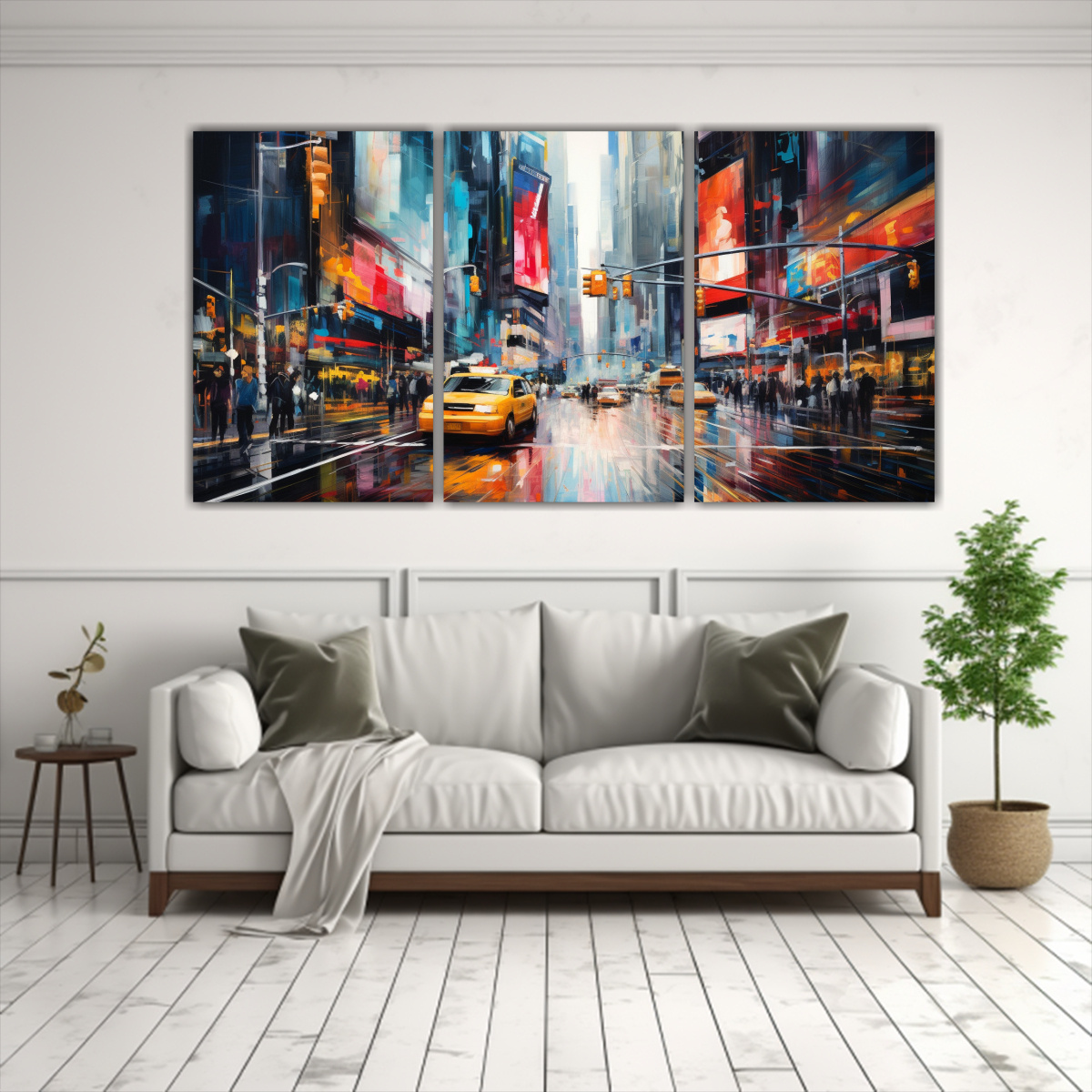 pinturas-decorativas-tres-artes-hermoso-personalidad-el-ritmo-abstracto-de-una-ciudad-bulliciosa-en-hora-punta-1