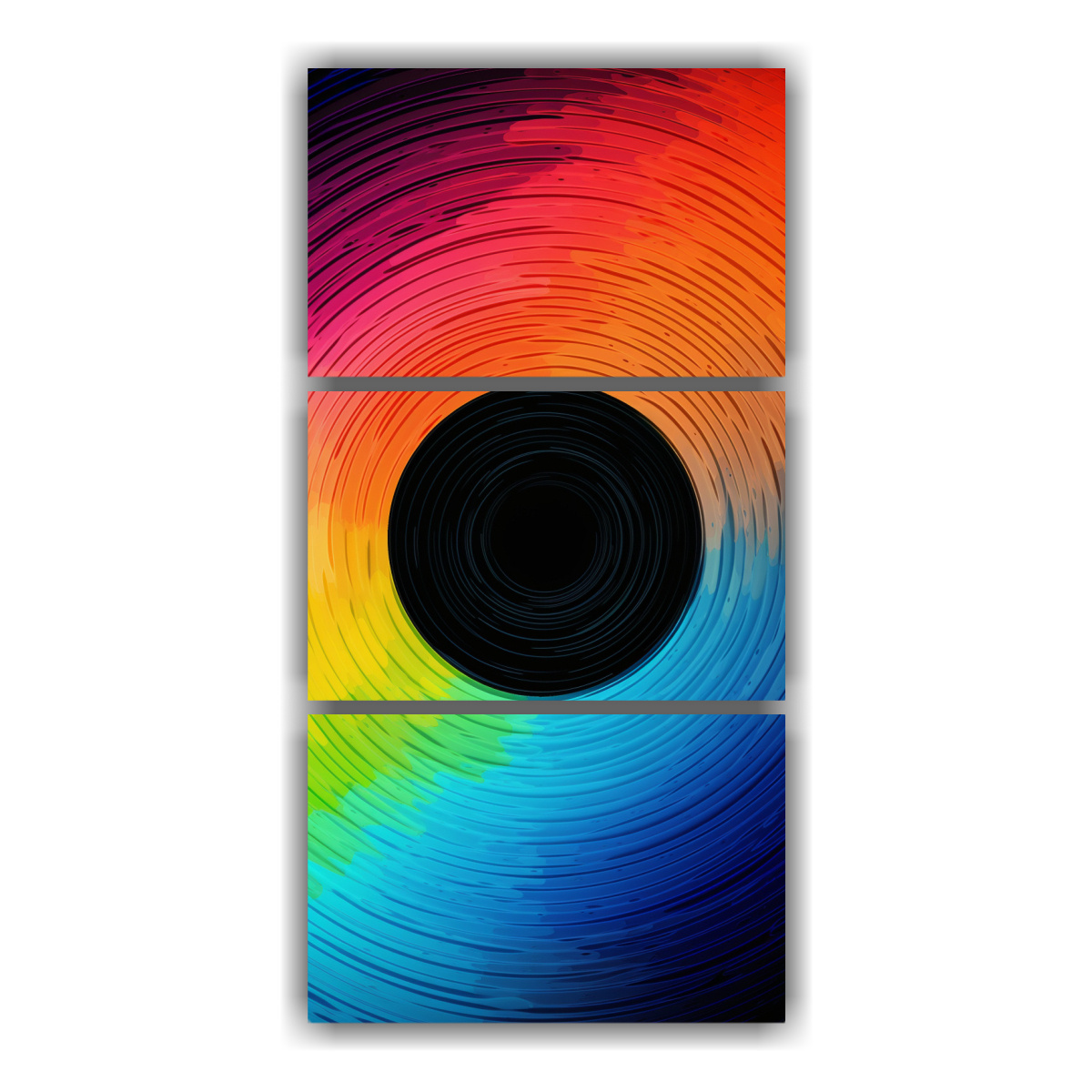 pinturas-modernas-en-lienzo-con-fondo-colorido-y-c-rculo-negro