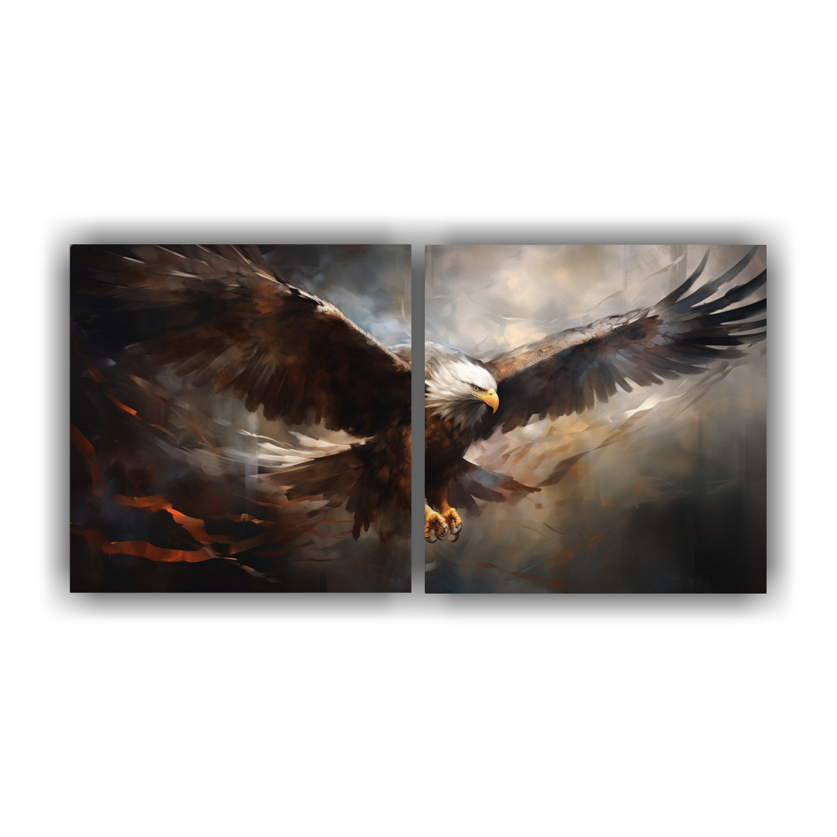 poderoso-vuelo-de-un-guila-solitaria-pinturas-decorativas-de-composici-n-abstracta-en-dos-lienzos