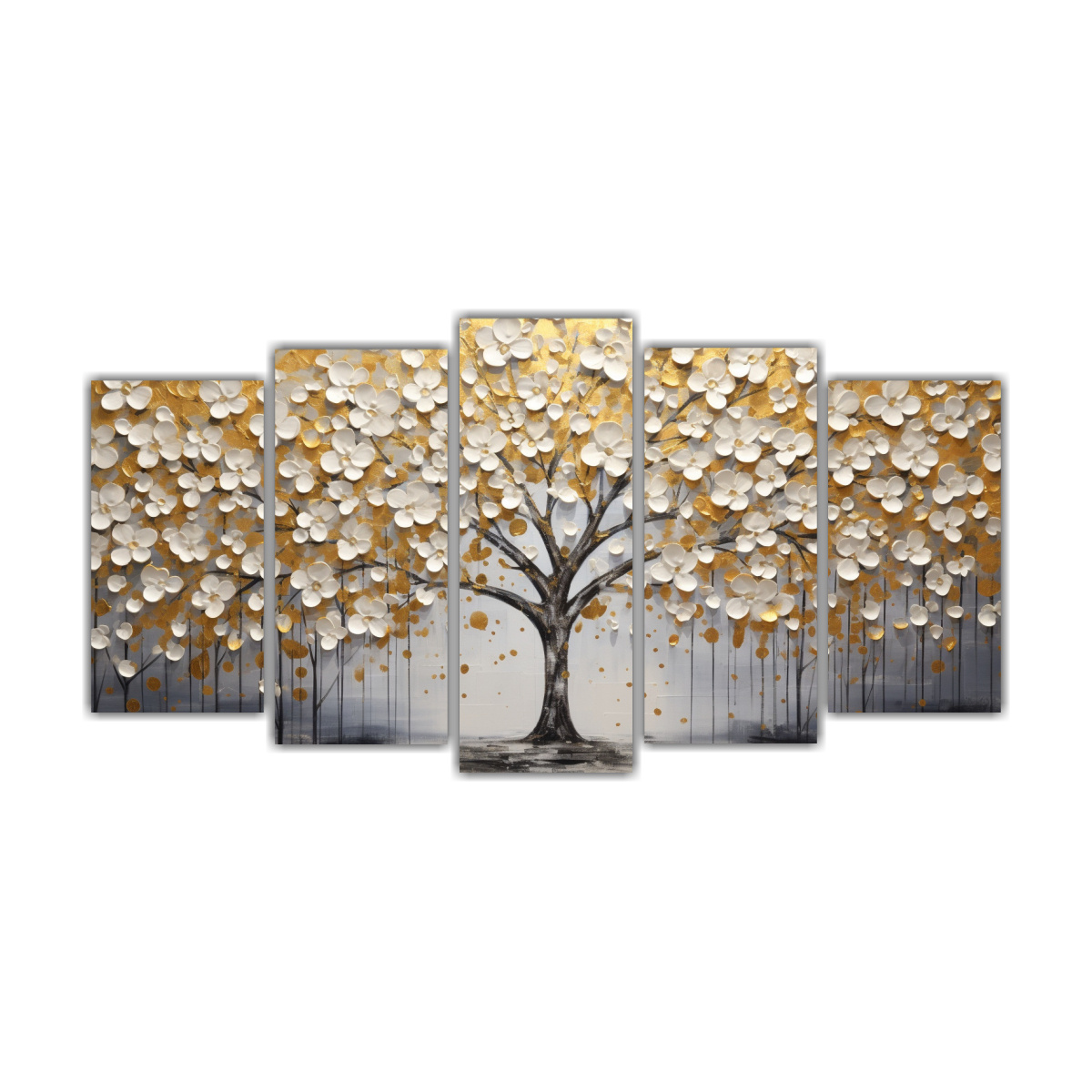 rbol-blanco-y-amarillo-dise-o-visual-de-riqueza-en-pinturas-de-decoraci-n-de-cinco-artes-