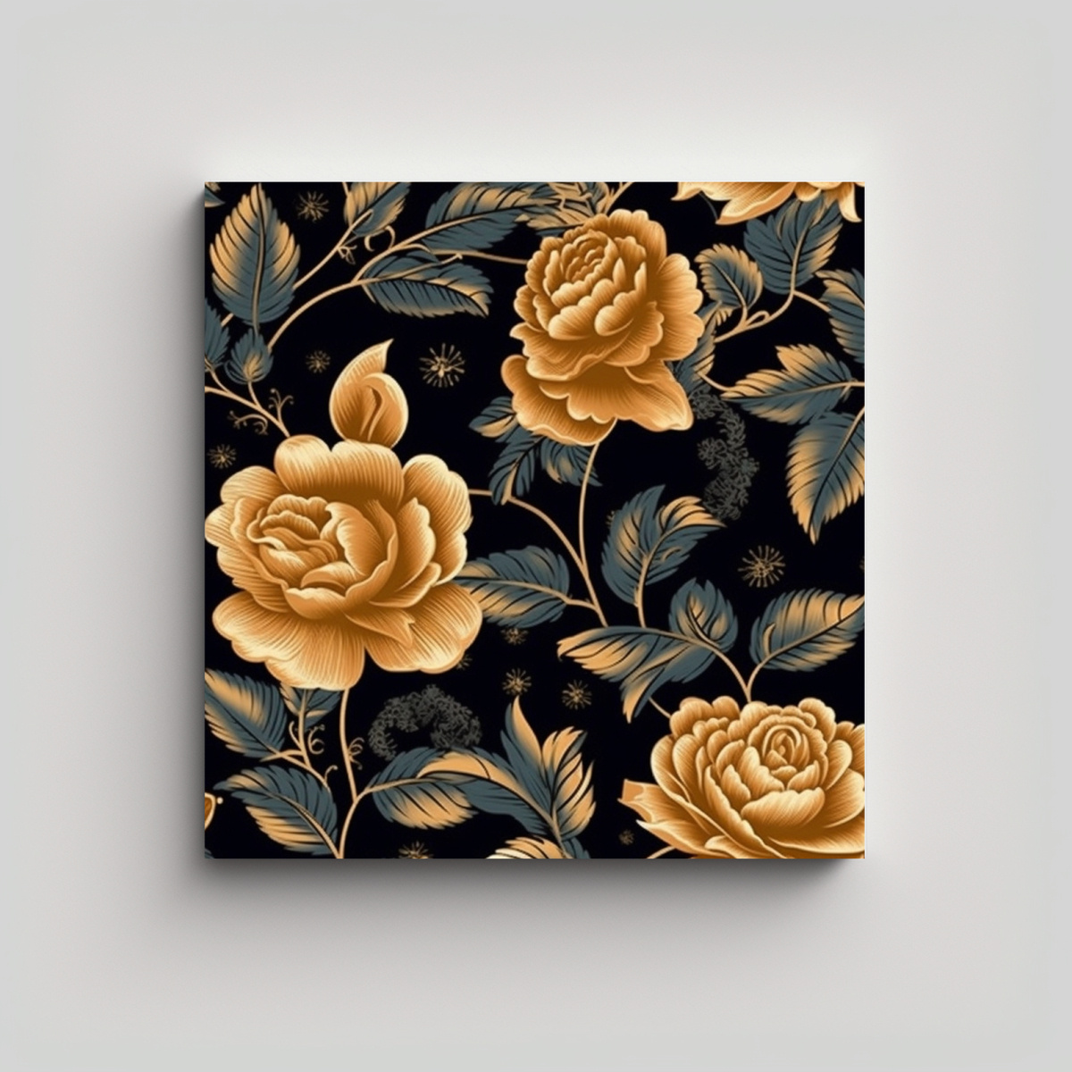 rosa-dorada-visual-regal-decorativa-patr-n-floral-arte-mural