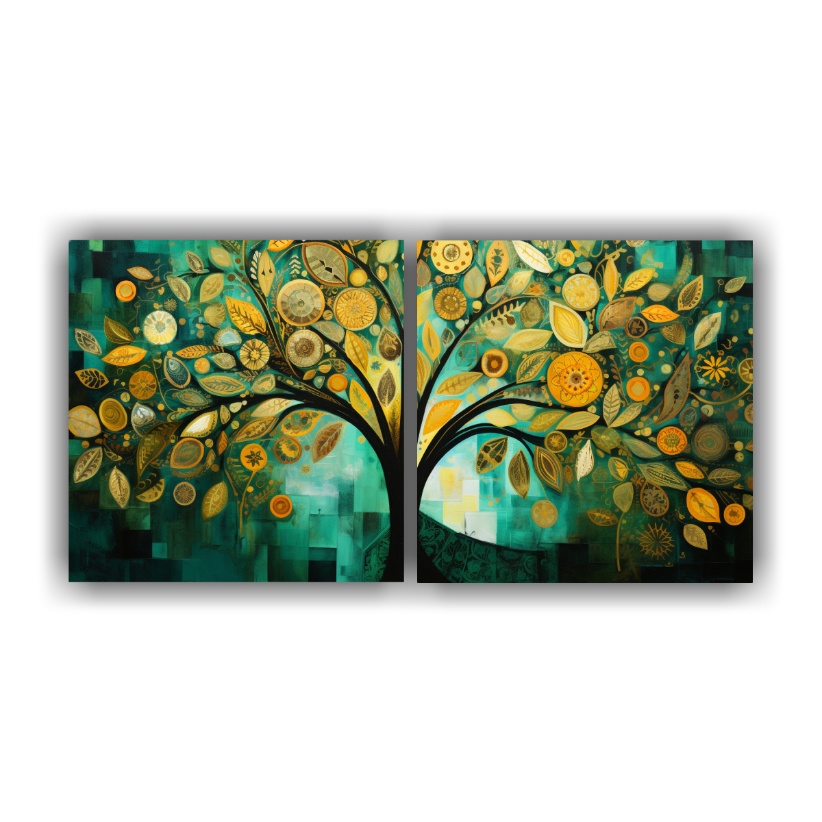 set-2-artes-dibujo-creatividad-rbol-verde-y-amarillo-spinturas-decorativas