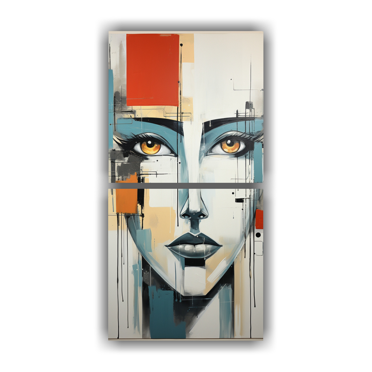 set-2-artes-patron-intenso-simetrico-robot-face-abstract-expressionism-helen-frankenthaler-decoraciones-pinturas