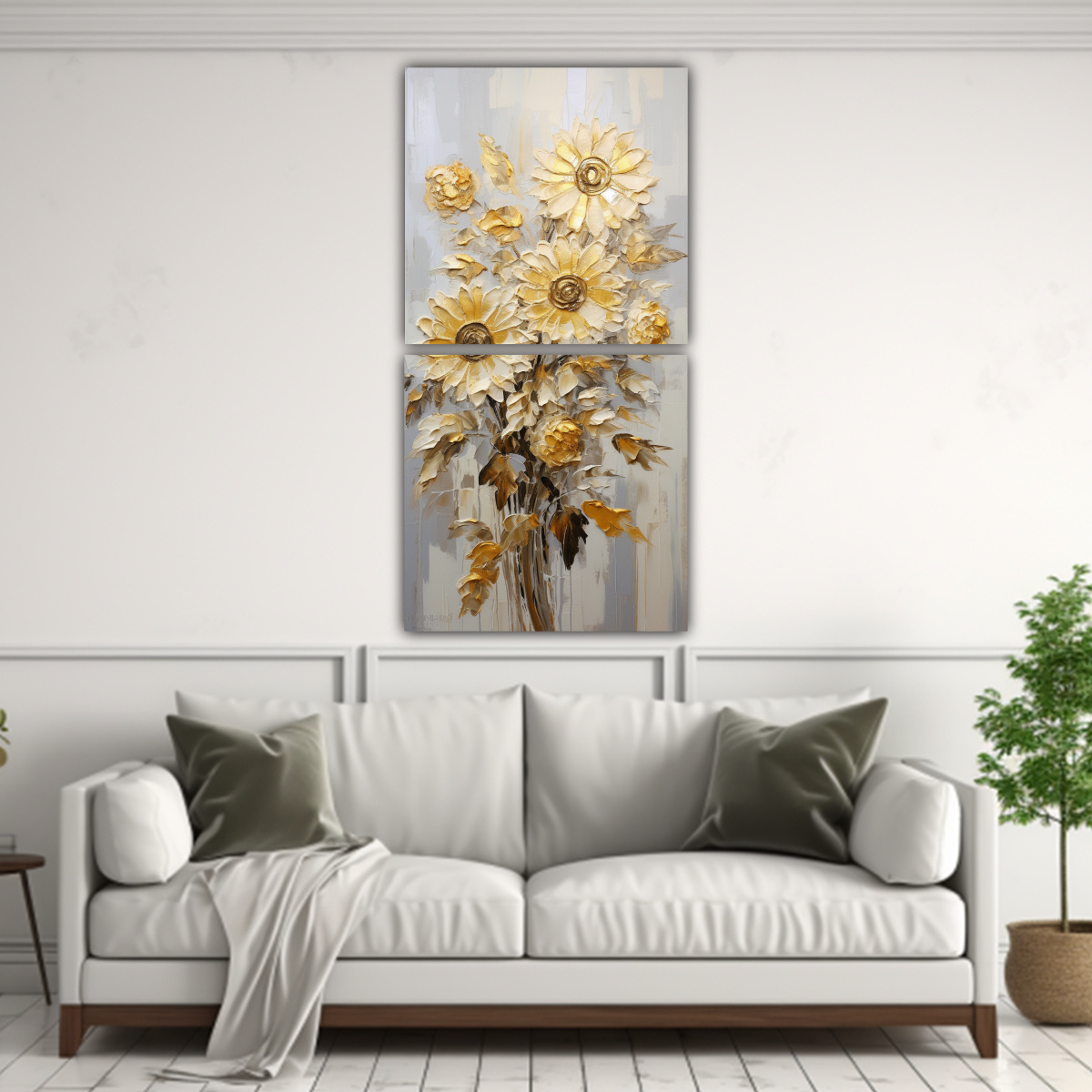 set-2-cuadros-arte-moderno-equilibrio-pintura-girasoles-dorados-en-lienzo-estilo-1