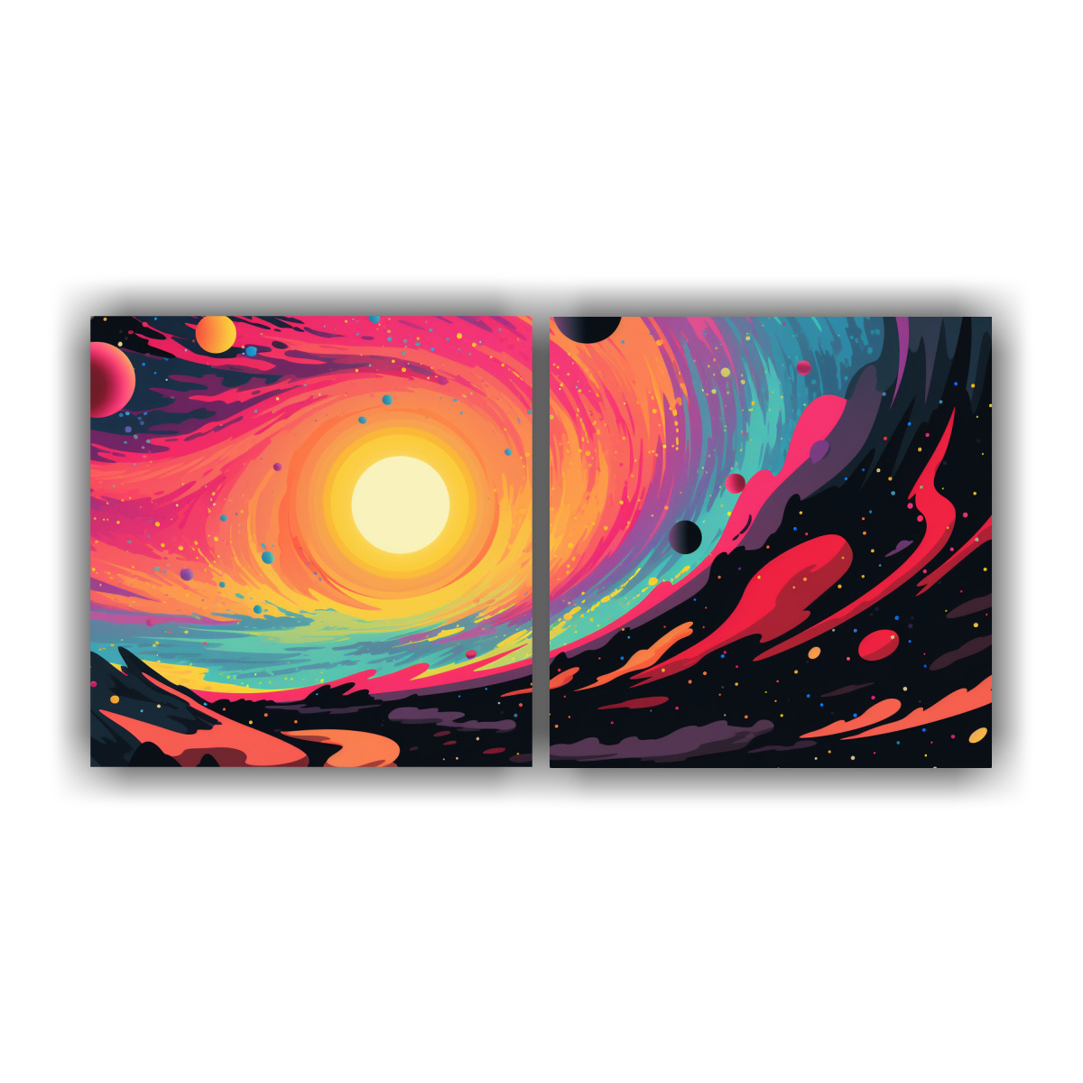 set-2-lienzos-de-tela-conceptual-brillante-estilo-retro-c-mic-agujero-negro-psicod-lico