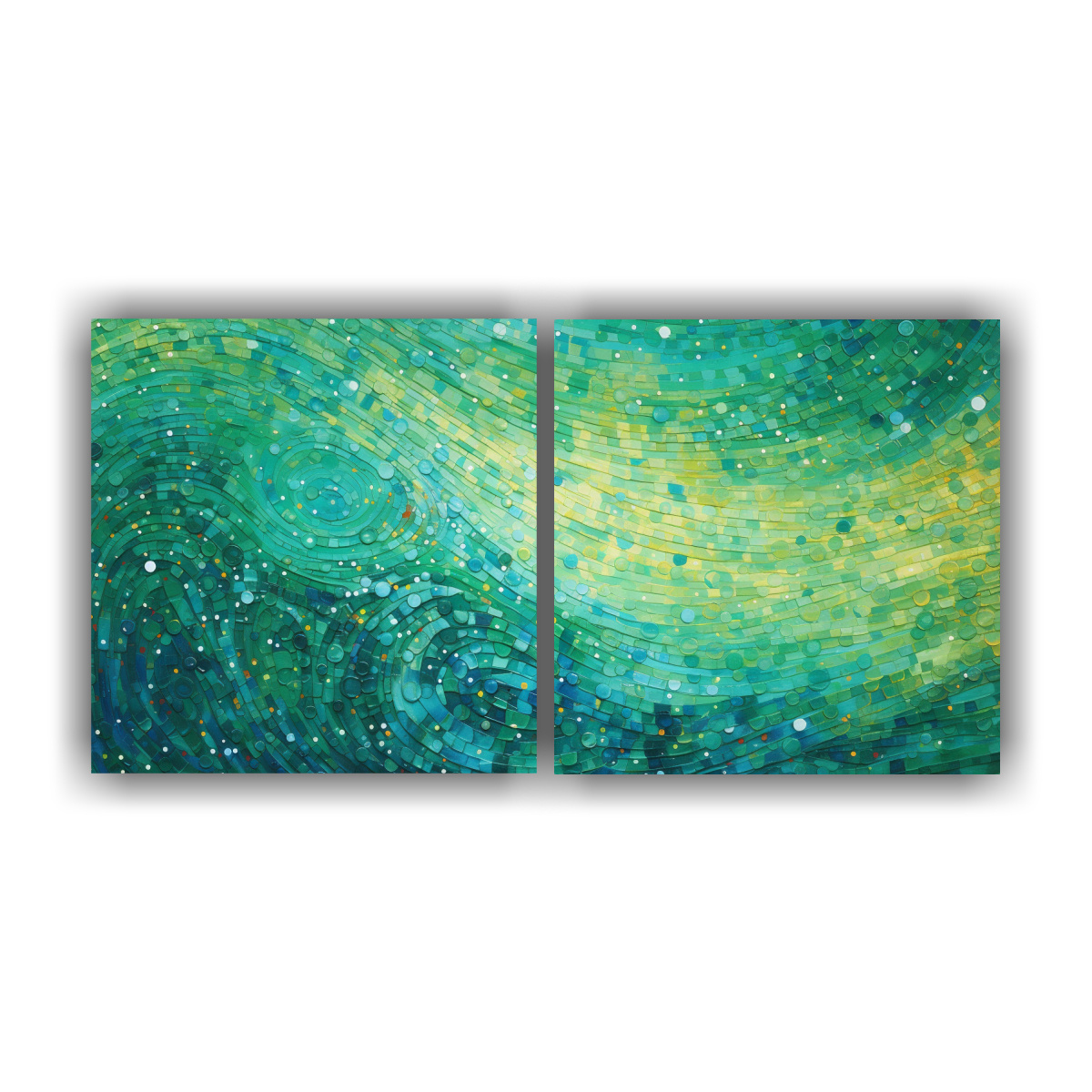 set-2-lienzos-de-tela-conceptual-simetr-a-estilo-puntillismo-luminoso-hecho-de-l-quido-