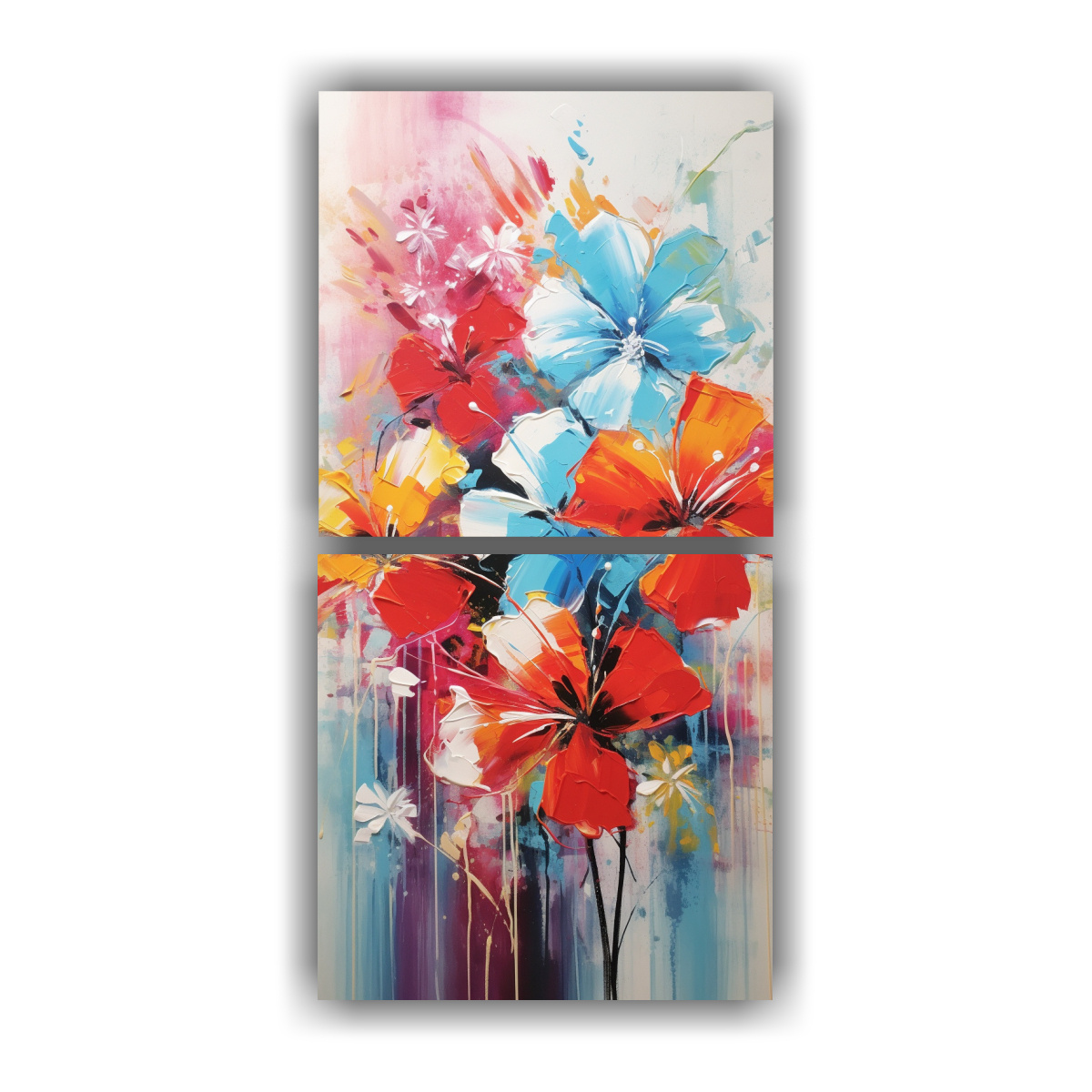 set-2-lienzos-de-tela-inspiraci-n-poca-florecimiento-colorido