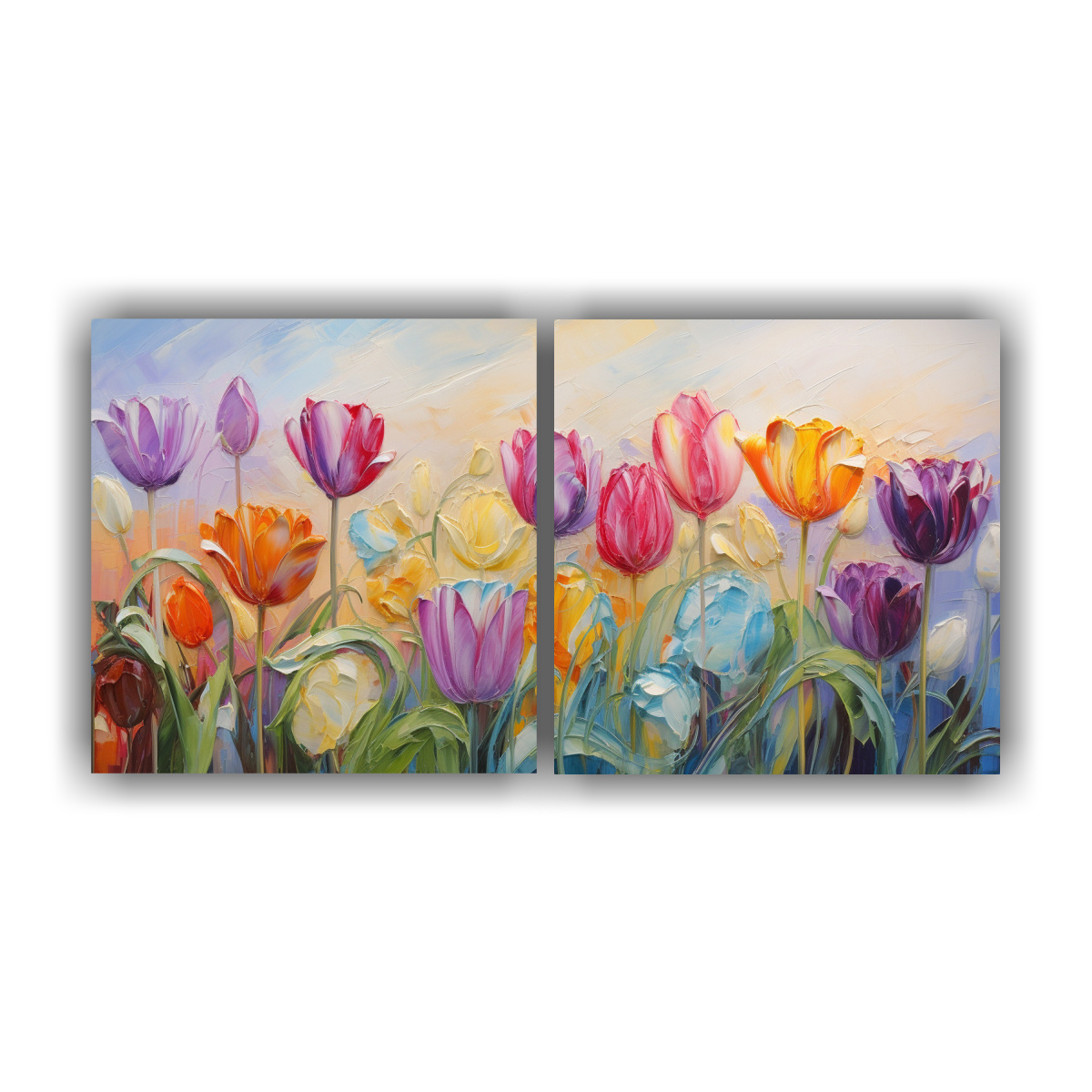 set-2-lienzos-de-tela-moderno-ambiente-de-colores-arco-ris-tulips-en-pintura-sobre-lienzo-para-decoraci-n