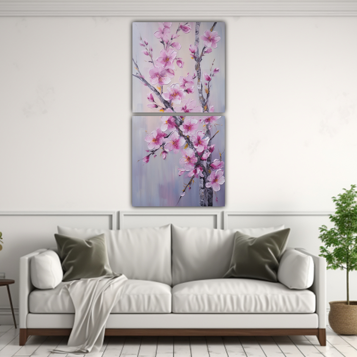 set-2-pinturas-inspiradoras-equilibrio-flores-rosa-cerezo-en-lienzo-en-decoraci-n-de-pinturas-1