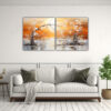 set-2-telas-en-bastidor-finas-lineas-vitalidad-a-painting-in-orange-and-gold-colors-in-the-style-1